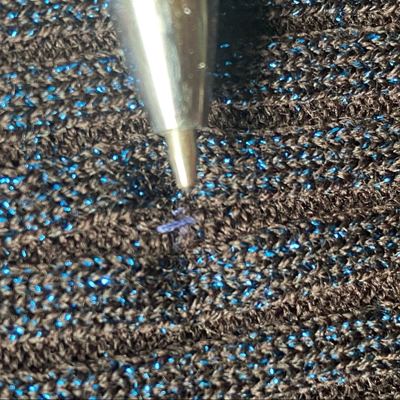 Dolce & Gabbana Metallic Blue Stretch Sweater Top - Picture 9 of 10